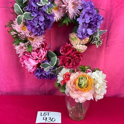 Lot J 930 Floral Peony Pier 1 Wreath