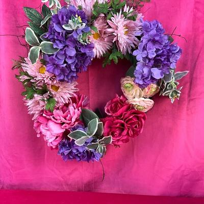 Lot J 930 Floral Peony Pier 1 Wreath