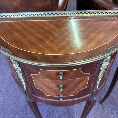 Louis XV Style Inlaid Pair of Side Tables