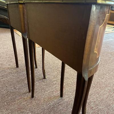 Louis XV Style Inlaid Pair of Side Tables