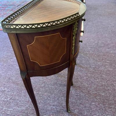 Louis XV Style Inlaid Pair of Side Tables