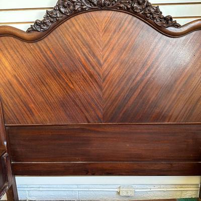 Antique Carved Louis XV Style Full Size Bed
