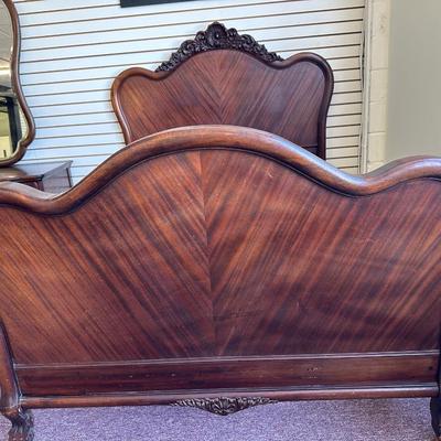Antique Carved Louis XV Style Full Size Bed