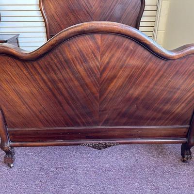 Antique Carved Louis XV Style Full Size Bed