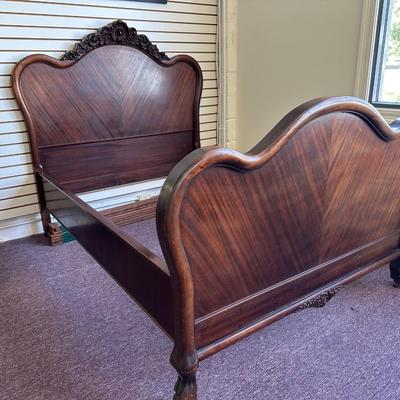 Antique Carved Louis XV Style Full Size Bed