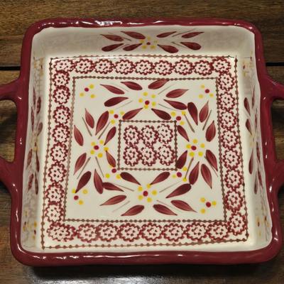 Ceramic Temptations Square Casserole Dish and Muffin Dish with Stand