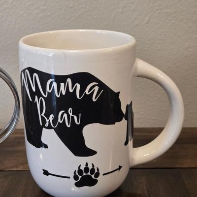 (2) Large Coffe Mugs and Personal Size French Press Coffee Maker