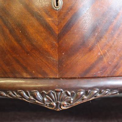 Antique Solid Lowboy Dresser with Large Mirror