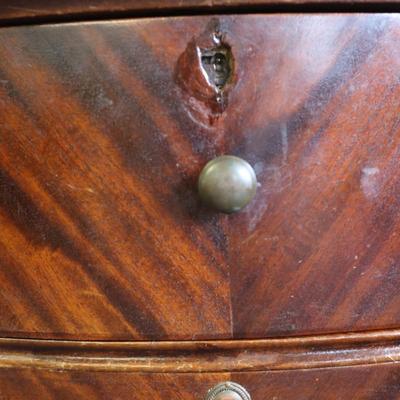 Antique Solid Lowboy Dresser with Large Mirror
