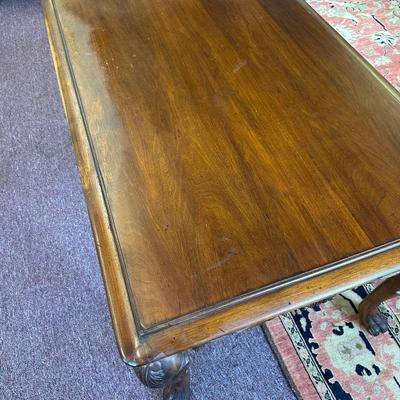 Walnut Carved One Drawer Table/Desk