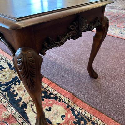 Walnut Carved One Drawer Table/Desk