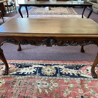 Walnut Carved One Drawer Table/Desk