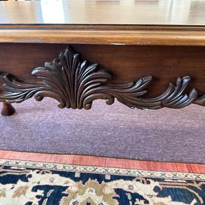 Walnut Carved One Drawer Table/Desk