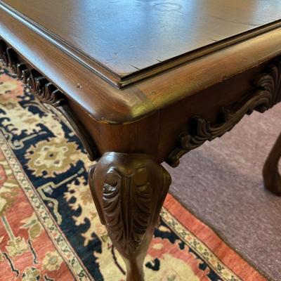 Walnut Carved One Drawer Table/Desk