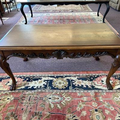 Walnut Carved One Drawer Table/Desk
