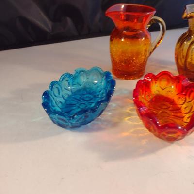Collection of Vintage Glass Ware- Amberina, Amber, LE Smith Moon and Stars, Hazel Atlas