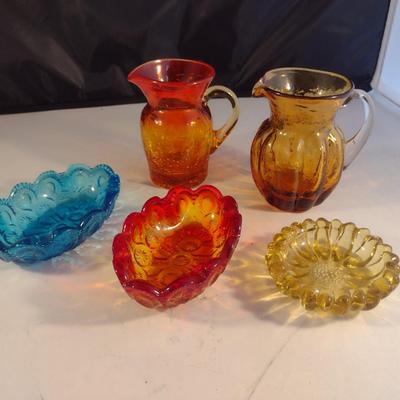 Collection of Vintage Glass Ware- Amberina, Amber, LE Smith Moon and Stars, Hazel Atlas