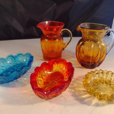 Collection of Vintage Glass Ware- Amberina, Amber, LE Smith Moon and Stars, Hazel Atlas