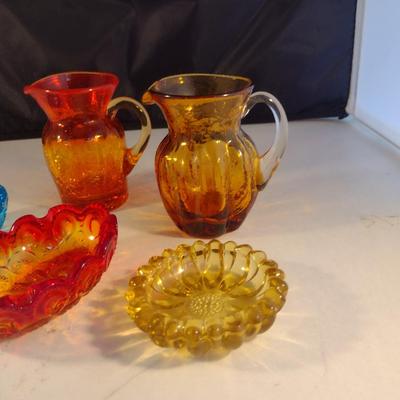 Collection of Vintage Glass Ware- Amberina, Amber, LE Smith Moon and Stars, Hazel Atlas