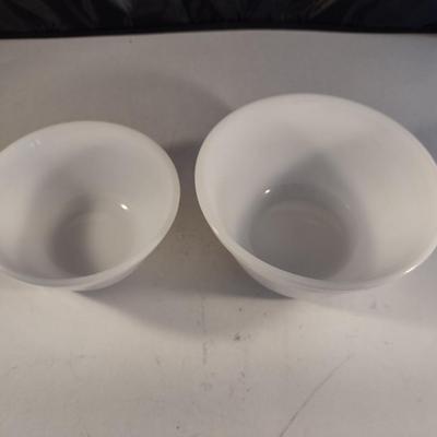 Pair of Vintage Federal Milk Glass Bowls