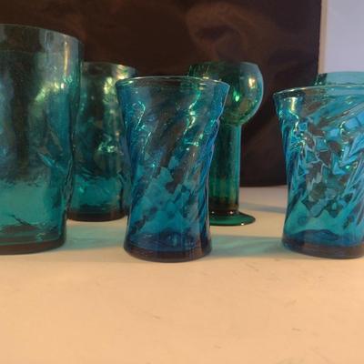 Collection of Blue Glass Ware