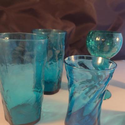 Collection of Blue Glass Ware