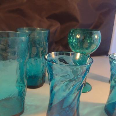 Collection of Blue Glass Ware