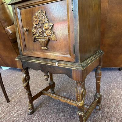 Vintage Humidor Smoking Stand with Copper Lining