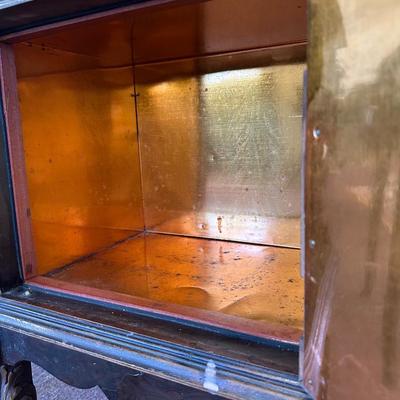 Vintage Humidor Smoking Stand with Copper Lining