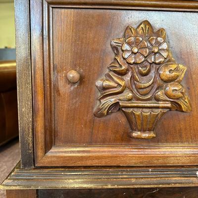 Vintage Humidor Smoking Stand with Copper Lining