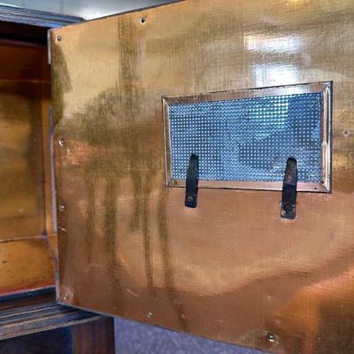Vintage Humidor Smoking Stand with Copper Lining