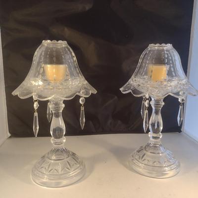 Pair of Vintage Fairy Lamp Candle Holders