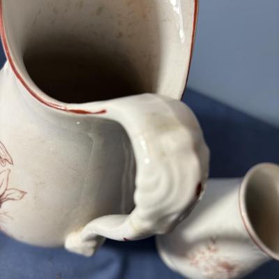 Vintage J.W. & Son Stone China Wash Basin Set