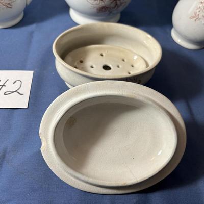 Vintage J.W. & Son Stone China Wash Basin Set