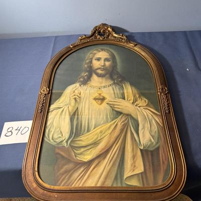 Vintage Sacred Heart Of Jesus Picture