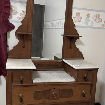 Vintage Victorian Marble Top Dresser