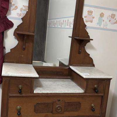 Vintage Victorian Marble Top Dresser