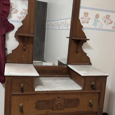 Vintage Victorian Marble Top Dresser