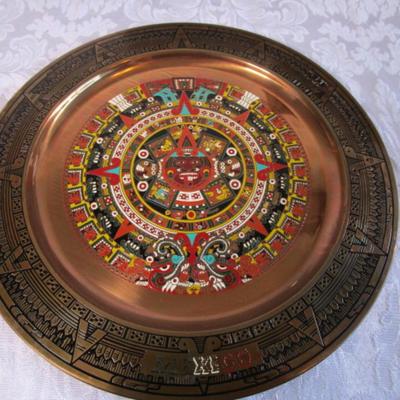 Vintage Aztec Calendar decorative plate