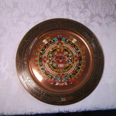 Vintage Aztec Calendar decorative plate