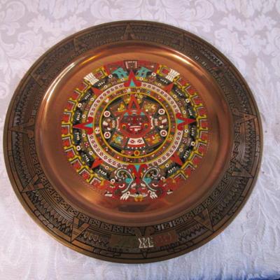 Vintage Aztec Calendar decorative plate