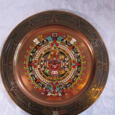 Vintage Aztec Calendar decorative plate