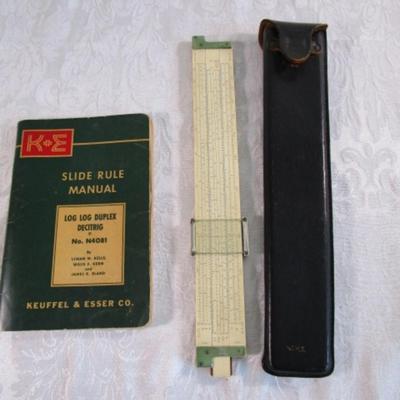 Vintage slide rule with manual and case