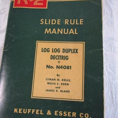 Vintage slide rule with manual and case