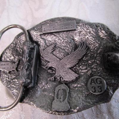 Arroyo Grande eagle belt buckle, oval