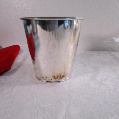 Silver-plated sauce dish & plate, silver-plated bucket