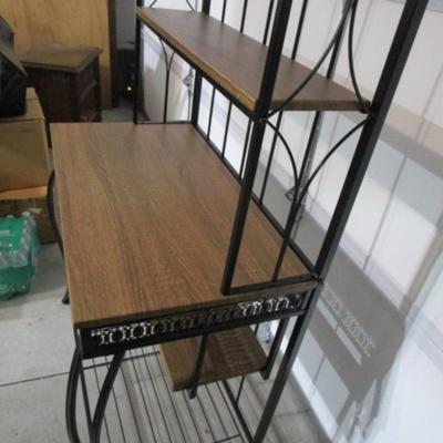New Black metal Baker's Rack with wood shelves