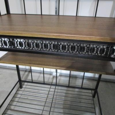 New Black metal Baker's Rack with wood shelves