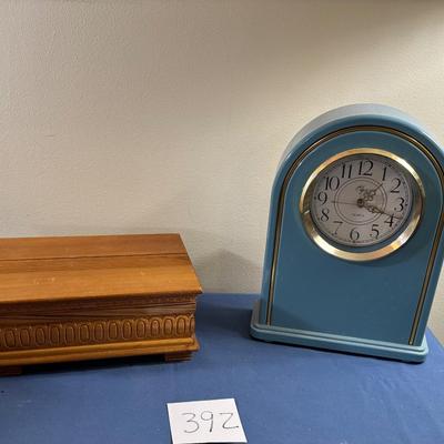 Eligin Clock and Wooden Box
