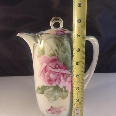 Vintage Hand Painted JR Bavarian Coffee Pot with Lid